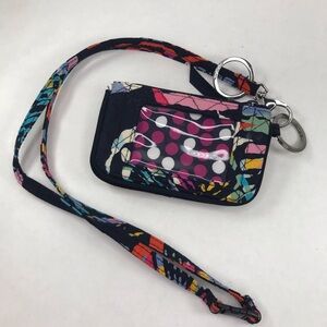 Vera Bradley Iconic Butterfly Quilted ID Lanyard Wallet Case